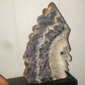 Thunder Bay amethyst carved Indian